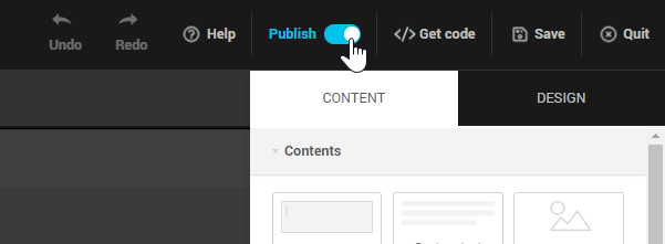 D&eacute;sactiver l'interrupteur pour d&eacute;publier votre formulaire