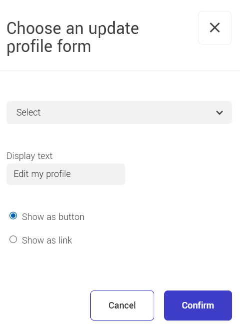 Choose an update profile form
