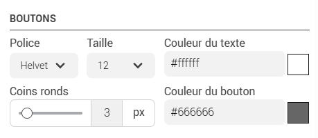 Propri&eacute;t&eacute;s du bouton