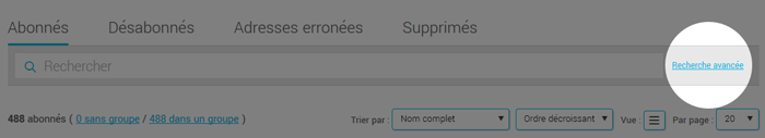 recherche avanc&eacute;e