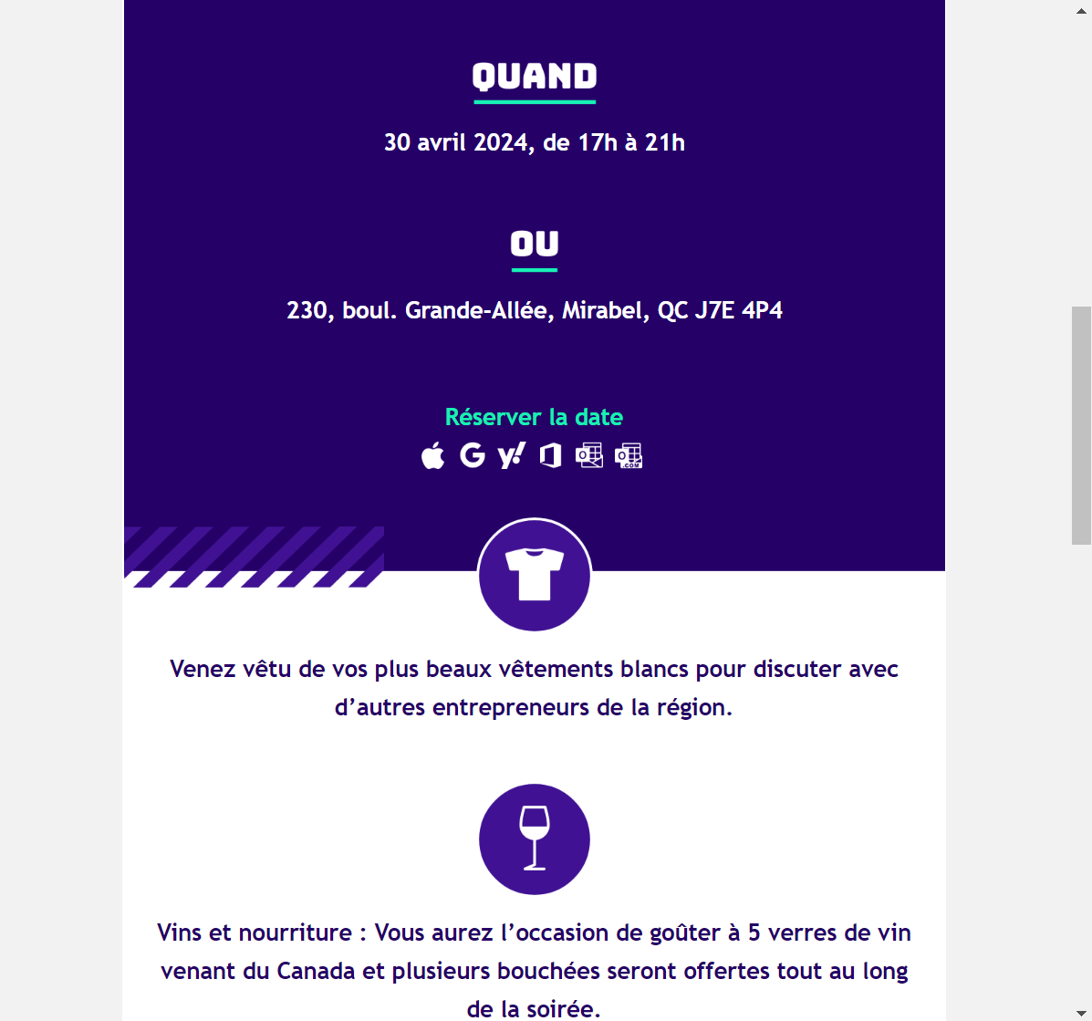 Exemple d'utilisation du bloc &eacute;v&eacute;nement de calendrier