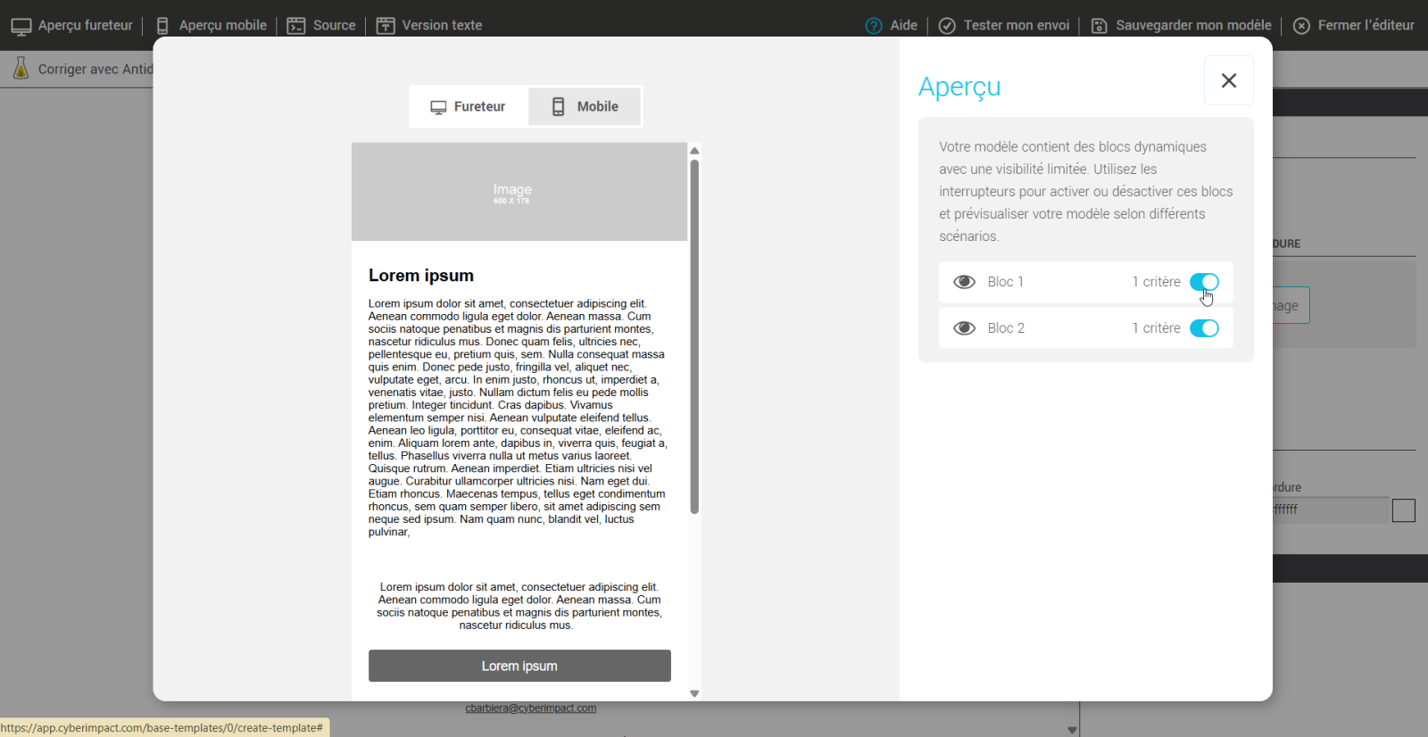 Aper&ccedil;u du mod&egrave;le