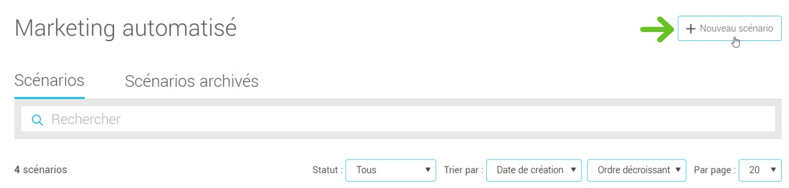 Nouveau sc&eacute;nario