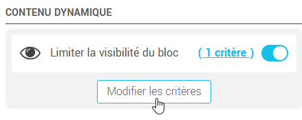 Modifier les crit&egrave;res (autre option)