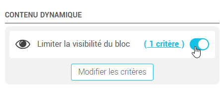 D&eacute;sactiver l'interrupteur du bloc dynamique