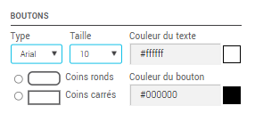 Propri&eacute;t&eacute;s du bouton